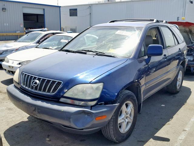 JTJHF10UX10214549 - 2001 LEXUS RX 300 BLUE photo 2