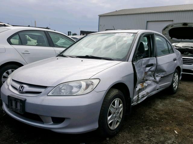 2HGES163X5H007257 - 2005 HONDA CIVIC DX V SILVER photo 2