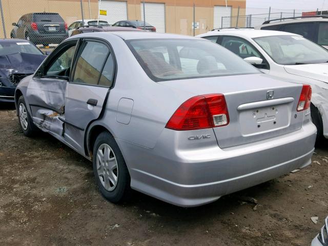 2HGES163X5H007257 - 2005 HONDA CIVIC DX V SILVER photo 3