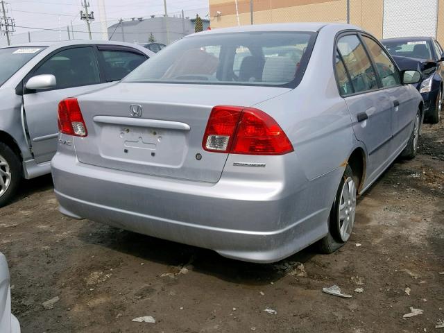 2HGES163X5H007257 - 2005 HONDA CIVIC DX V SILVER photo 4