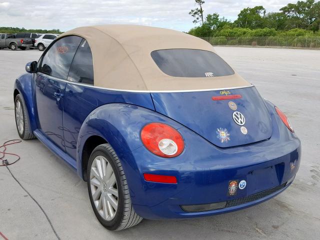 3VWRF31YX8M420141 - 2008 VOLKSWAGEN NEW BEETLE Mavi foto 3