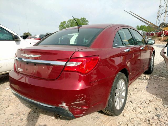 1C3CCBBB3DN578993 - 2013 CHRYSLER 200 TOURIN RED photo 4