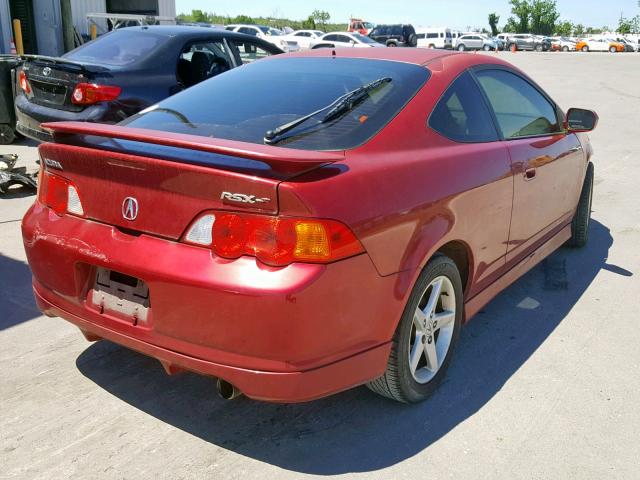 JH4DC53042C001721 - 2002 ACURA RSX TYPE-S RED photo 4