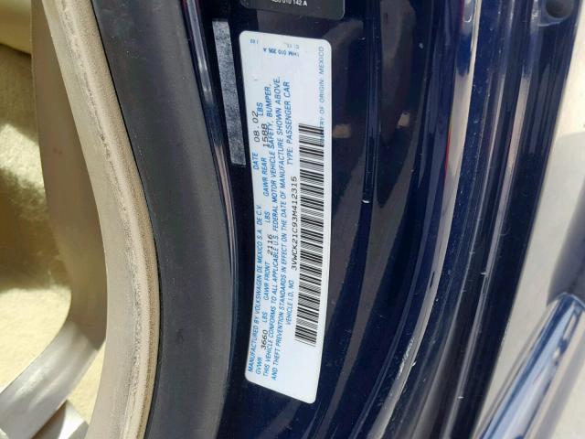 3VWCK21C93M412315 - 2003 VOLKSWAGEN NEW BEETLE Mavi foto 10