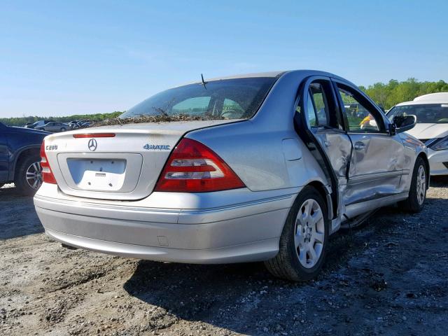 WDBRF92H36F768752 - 2006 MERCEDES-BENZ C 280 4MAT SILVER photo 4