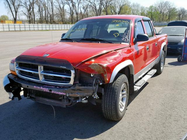 1D7HL48N03S312867 - 2003 DODGE DAKOTA QUA RED photo 2