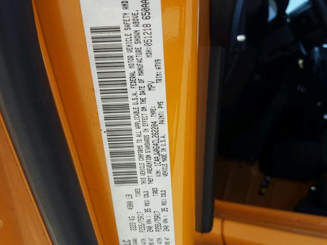 1C4AJWAG4CL262204 - 2012 JEEP WRANGLER S ORANGE photo 10