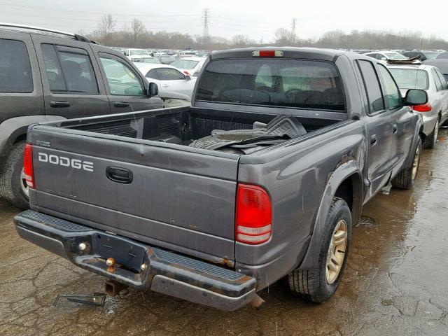 1B7HL38X82S669508 - 2002 DODGE DAKOTA QUA GRAY photo 4