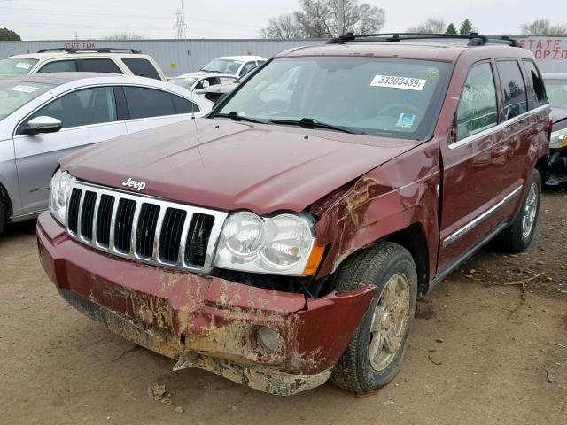 1J8HR58277C509449 - 2007 JEEP GRAND CHER BURGUNDY photo 2