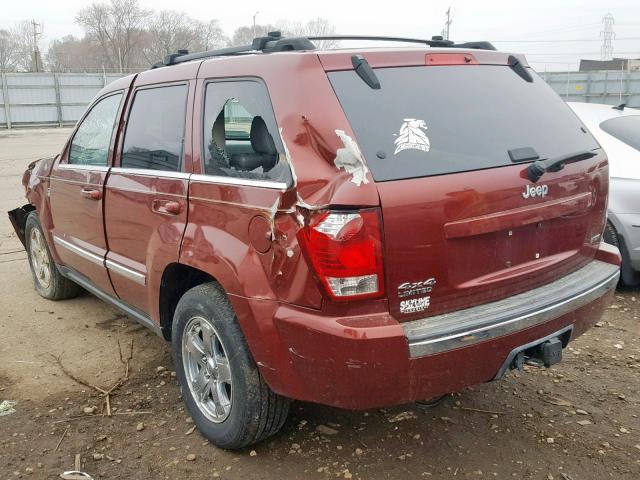 1J8HR58277C509449 - 2007 JEEP GRAND CHER BURGUNDY photo 3