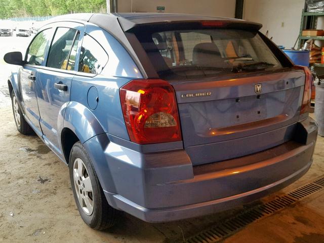 1B3HB28B57D240356 - 2007 DODGE CALIBER BLUE photo 3