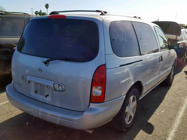 4N2ZN15T71D820178 - 2001 NISSAN QUEST GXE SILVER photo 4