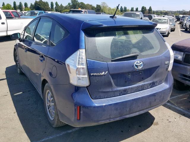 JTDZN3EU2EJ002209 - 2014 TOYOTA PRIUS V BLUE photo 3