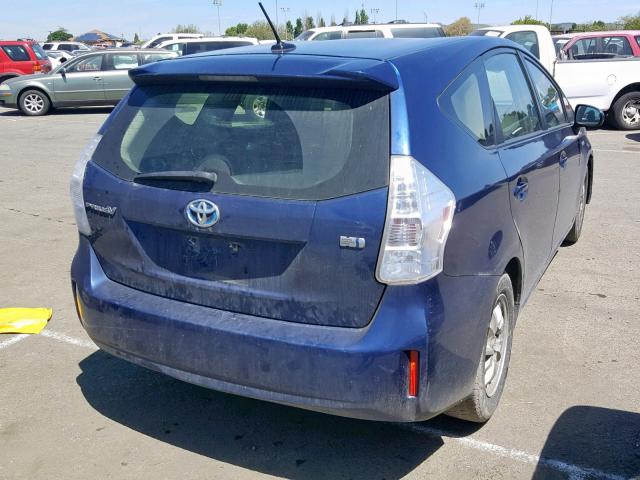 JTDZN3EU2EJ002209 - 2014 TOYOTA PRIUS V BLUE photo 4