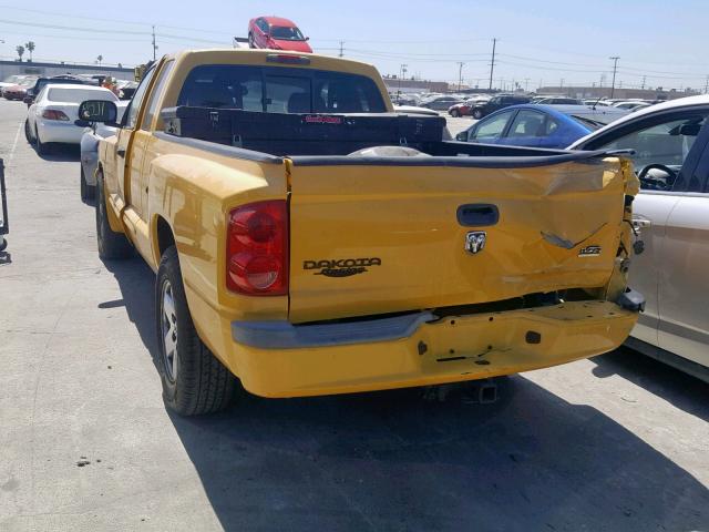 1D7HE42J46S610892 - 2006 DODGE DAKOTA SLT YELLOW photo 3