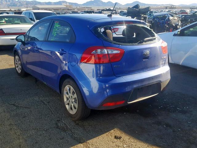 KNADN5A30E6405334 - 2014 KIA RIO EX BLUE photo 3