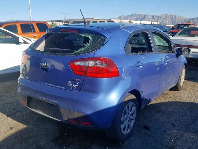 KNADN5A30E6405334 - 2014 KIA RIO EX BLUE photo 4