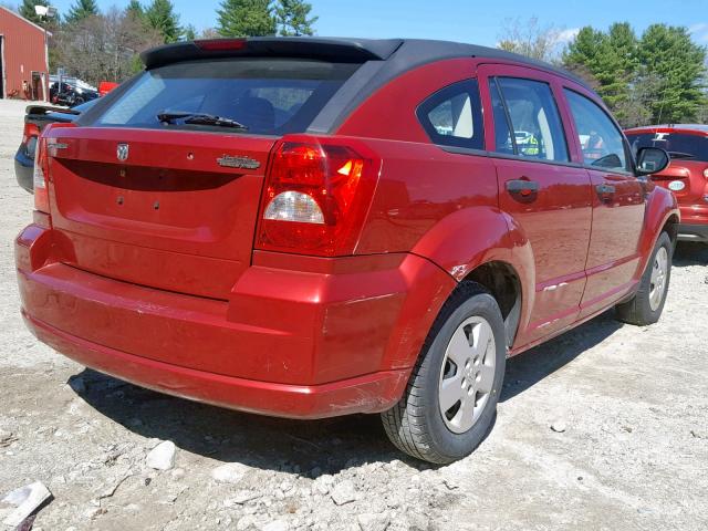 1B3HB28B37D195398 - 2007 DODGE CALIBER RED photo 4