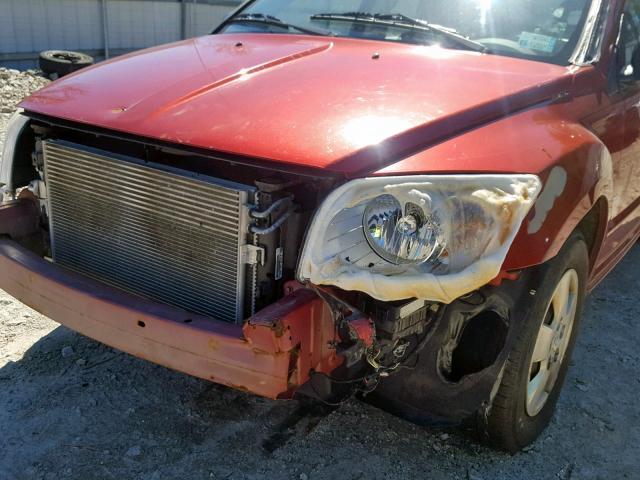 1B3HB28B37D195398 - 2007 DODGE CALIBER RED photo 9