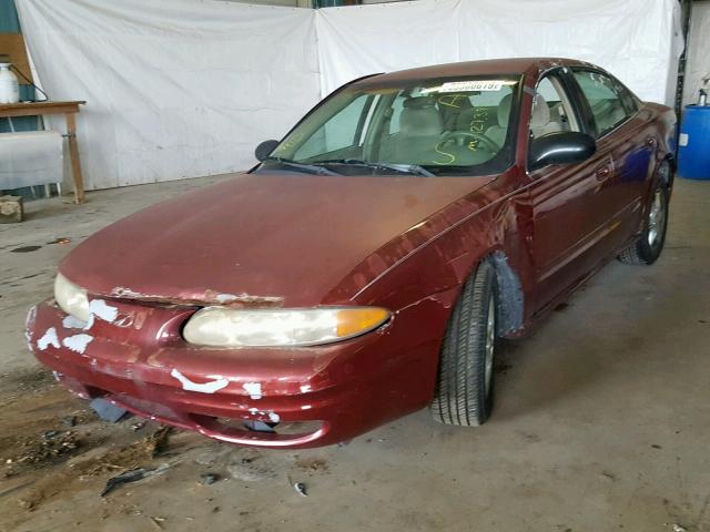 1G3NL52F12C246651 - 2002 OLDSMOBILE ALERO GL MAROON photo 2