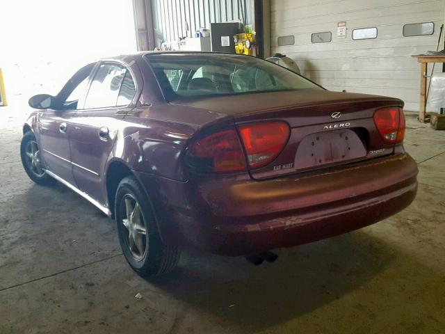 1G3NL52F12C246651 - 2002 OLDSMOBILE ALERO GL MAROON photo 3