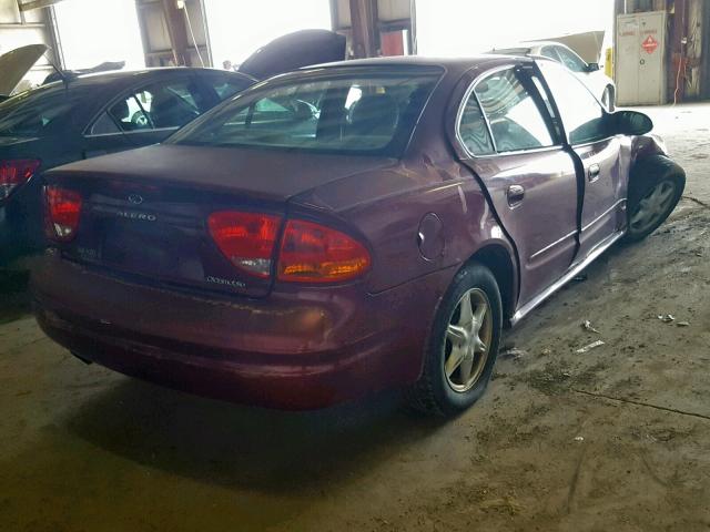 1G3NL52F12C246651 - 2002 OLDSMOBILE ALERO GL MAROON photo 4