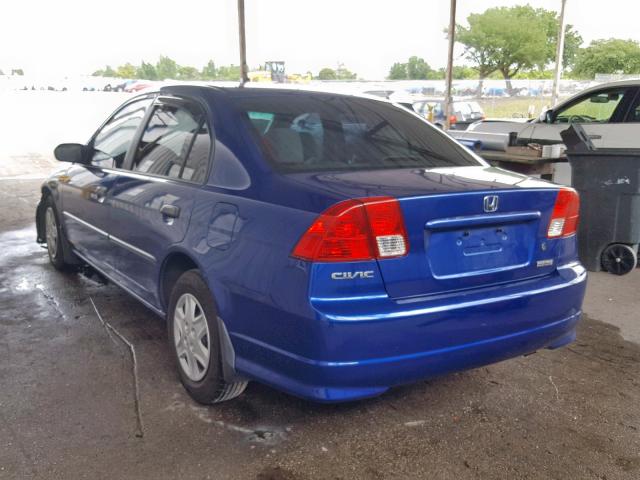 1HGES16305L026872 - 2005 HONDA CIVIC DX V BLUE photo 3