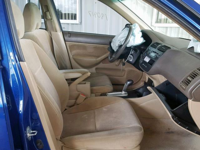 1HGES16305L026872 - 2005 HONDA CIVIC DX V BLUE photo 5