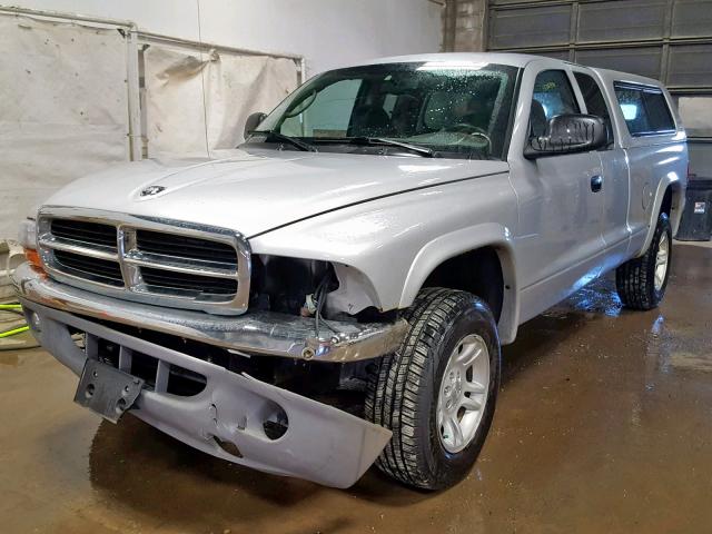 1D7HG42N74S538791 - 2004 DODGE DAKOTA SLT SILVER photo 2