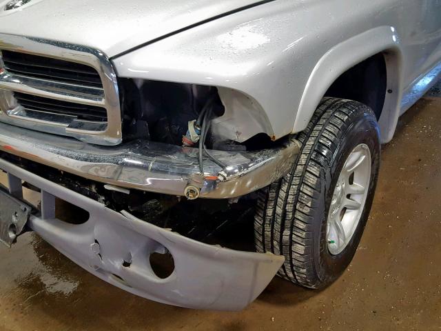 1D7HG42N74S538791 - 2004 DODGE DAKOTA SLT SILVER photo 9