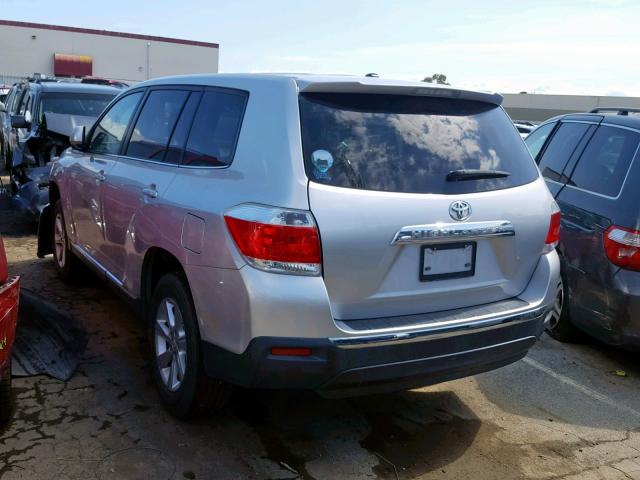 5TDZA3EH9CS021712 - 2012 TOYOTA HIGHLANDER SILVER photo 3