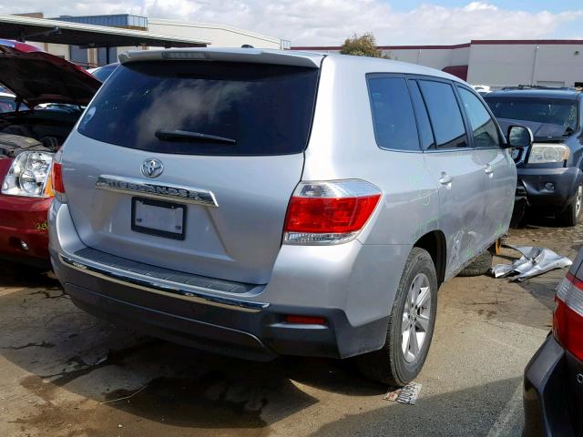 5TDZA3EH9CS021712 - 2012 TOYOTA HIGHLANDER SILVER photo 4