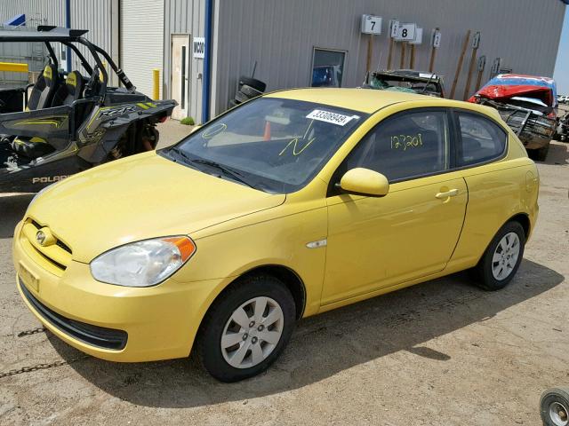 KMHCM3AC4AU178687 - 2010 HYUNDAI ACCENT BLU YELLOW photo 2