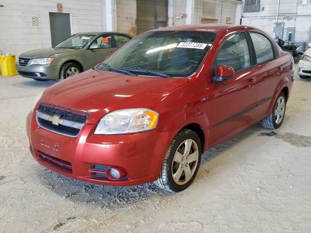 KL1TG5DE6BB237358 - 2011 CHEVROLET AVEO LT RED photo 2