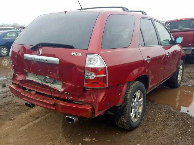 2HNYD18754H519569 - 2004 ACURA MDX TOURIN RED photo 4