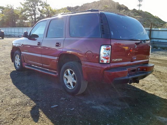 1GKEK63U32J176804 - 2002 GMC DENALI MAROON photo 3