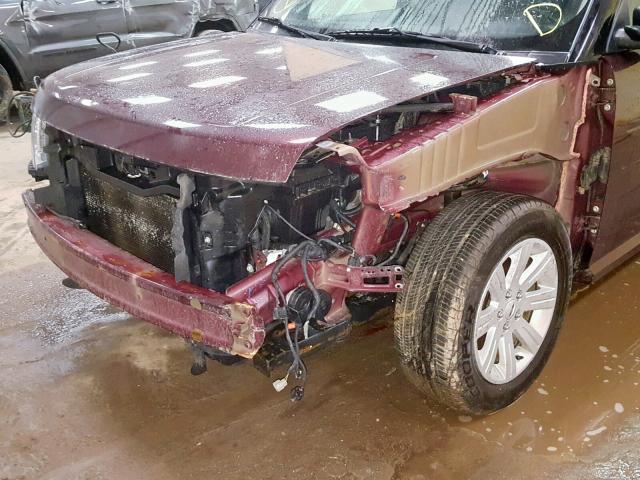 2FMGK5BC4BBD08296 - 2011 FORD FLEX SE BURGUNDY photo 9