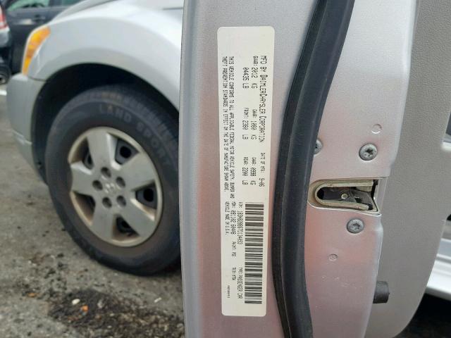 1B3HB28B67D134093 - 2007 DODGE CALIBER SILVER photo 10