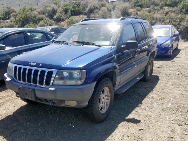 1J4GW48N72C235737 - 2002 JEEP GRAND CHER BLUE photo 2