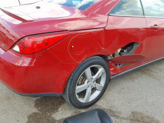 1G2ZH35N274238882 - 2007 PONTIAC G6 GT RED photo 9