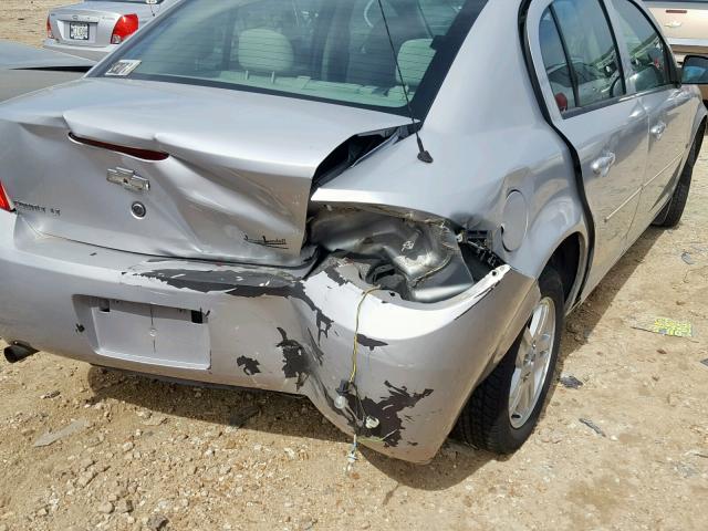 1G1AL55F167636764 - 2006 CHEVROLET COBALT LT SILVER photo 9