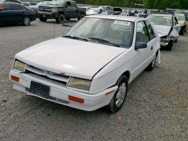 1B3AP24D2RN226468 - 1994 DODGE SHADOW WHITE photo 2