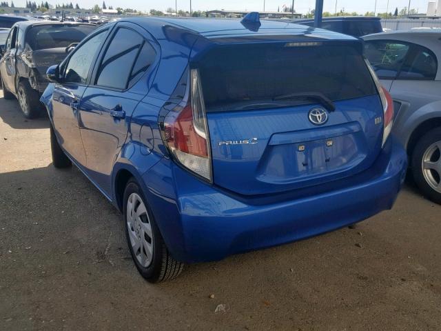 JTDKDTB37F1087422 - 2015 TOYOTA PRIUS C BLUE photo 3