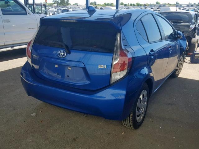 JTDKDTB37F1087422 - 2015 TOYOTA PRIUS C BLUE photo 4