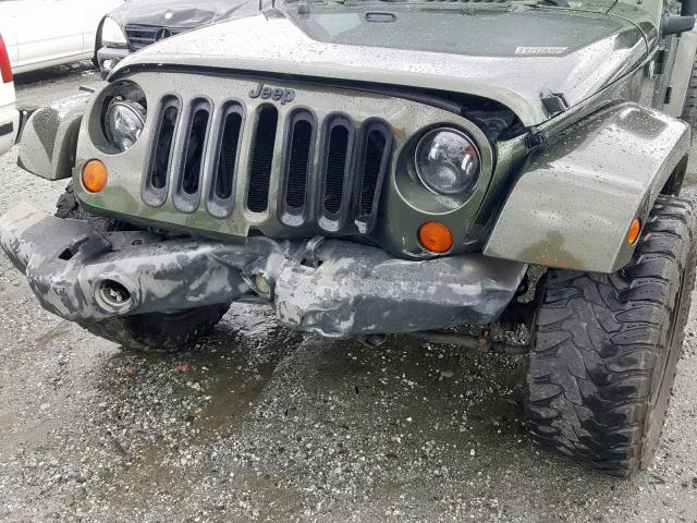 1J4GA59157L150788 - 2007 JEEP WRANGLER S GREEN photo 9