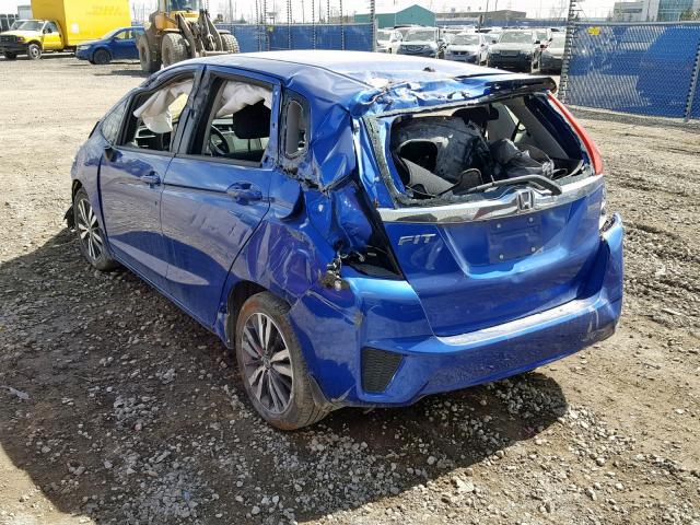 3HGGK5H7XGM106178 - 2016 HONDA FIT EX BLUE photo 3