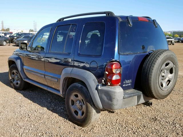 1J4GL48K67W675730 - 2007 JEEP LIBERTY SP BLUE photo 3