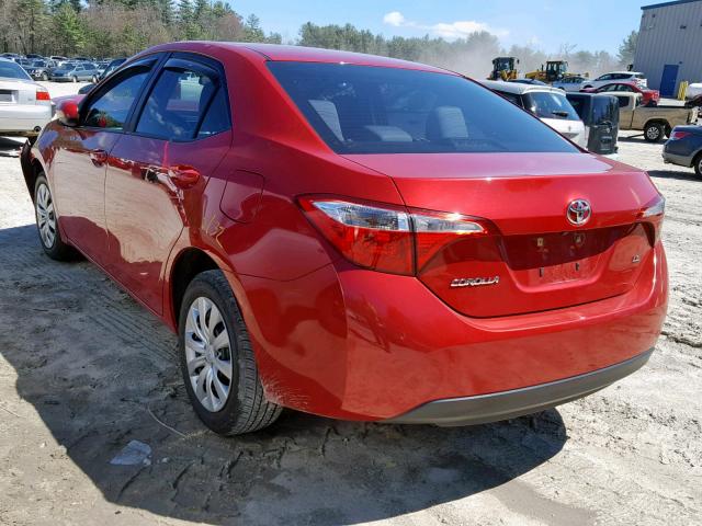 2T1BURHE7EC111840 - 2014 TOYOTA COROLLA L RED photo 3