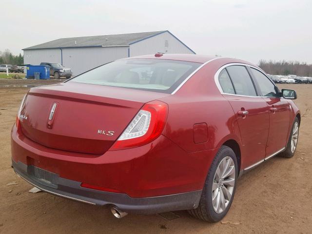 1LNHL9DK6EG610697 - 2014 LINCOLN MKS BURGUNDY photo 4