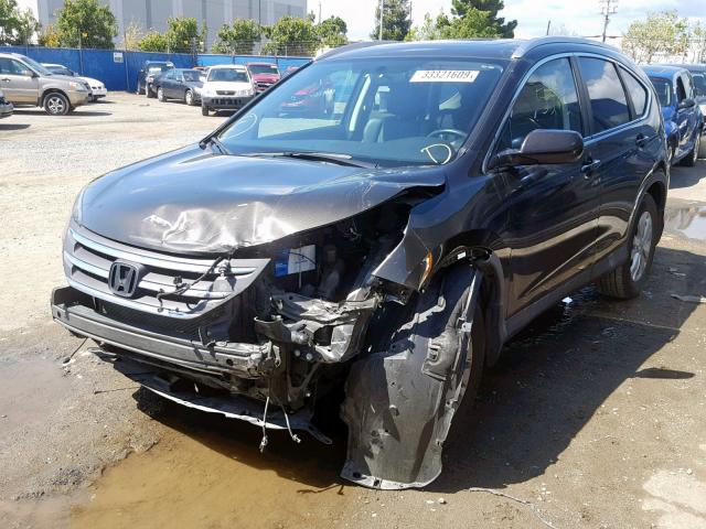 5J6RM3H71DL048698 - 2013 HONDA CR-V EXL BLACK photo 2